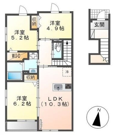 宮崎空港駅 徒歩11分 2階の物件間取画像